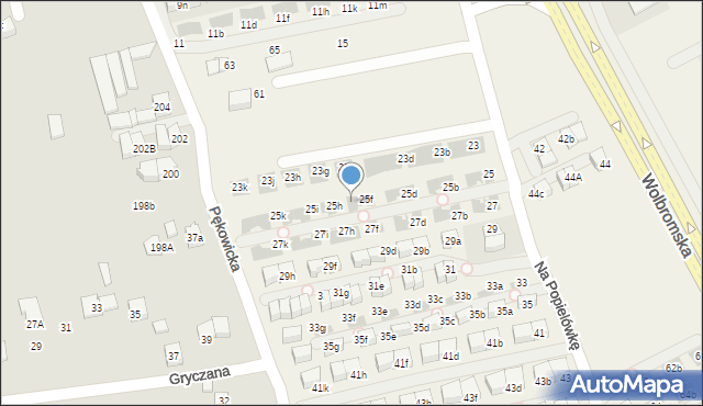 Zielonki, Na Popielówkę, 25g, mapa Zielonki