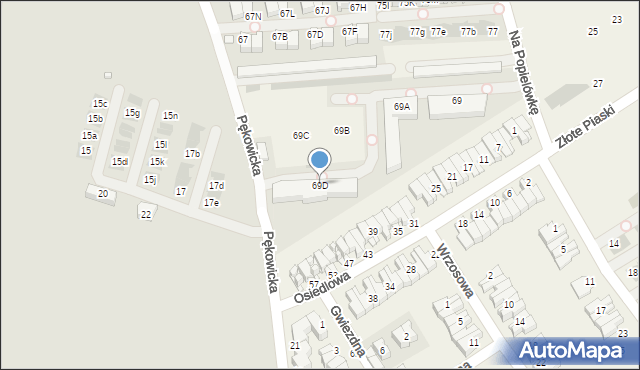 Zielonki, Na Popielówkę, 69D, mapa Zielonki