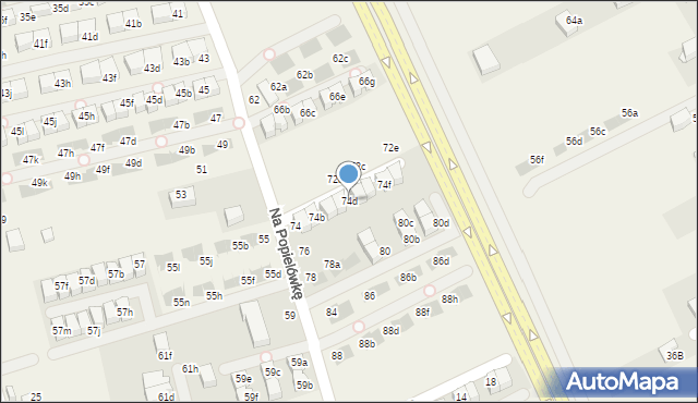 Zielonki, Na Popielówkę, 74d, mapa Zielonki