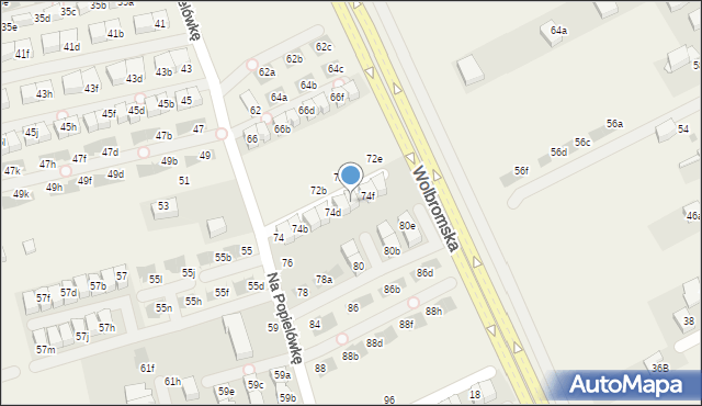 Zielonki, Na Popielówkę, 74e, mapa Zielonki