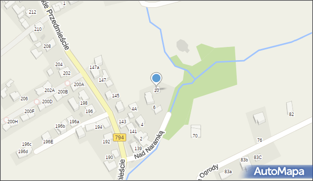 Zielonki, Nad Naramką, 10, mapa Zielonki
