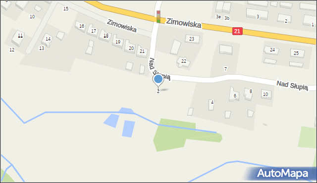 Zimowiska, Nad Słupią, 2, mapa Zimowiska