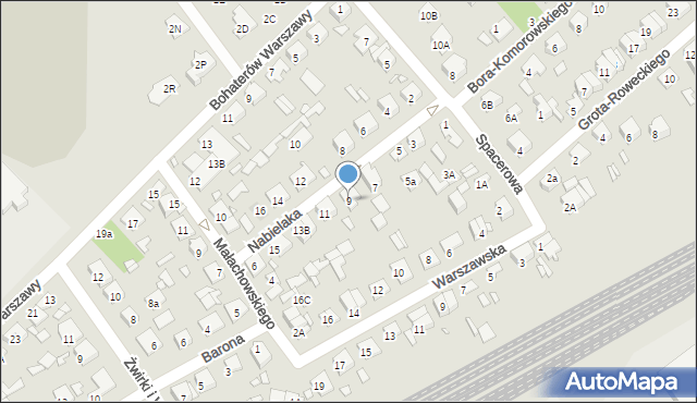 Żyrardów, Nabielaka Ludwika, 9, mapa Żyrardów