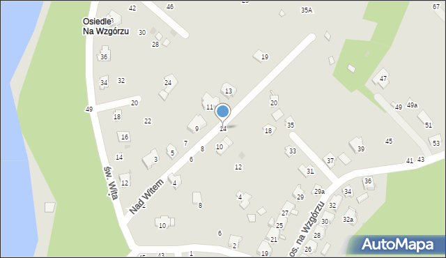 Żywiec, Nad Witem, 14, mapa Żywiec