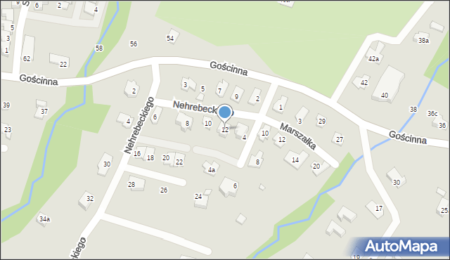 Bielsko-Biała, Nehrebeckiego Władysława, 12, mapa Bielsko-Białej