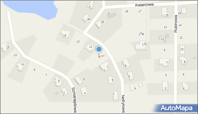 Ełk, Nefrytowa, 9, mapa Ełku