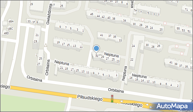 Głogów, Neptuna, 31, mapa Głogów