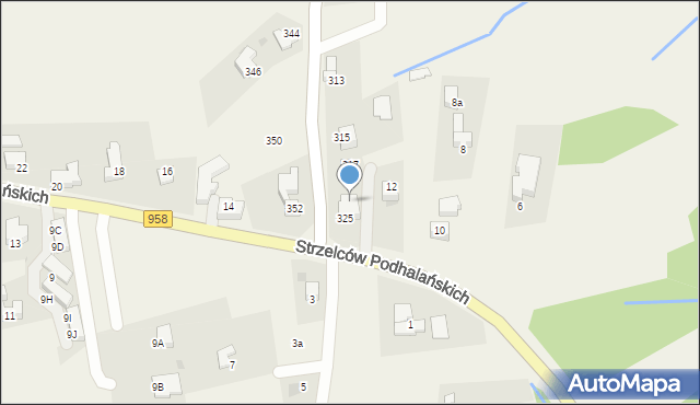 Kościelisko, Nędzy-Kubińca, 325a, mapa Kościelisko