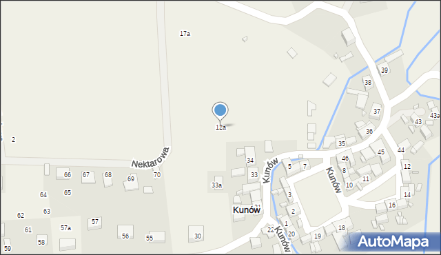 Kunów, Nektarowa, 12a, mapa Kunów