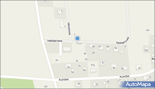 Kunów, Nektarowa, 4, mapa Kunów