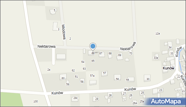 Kunów, Nektarowa, 5, mapa Kunów
