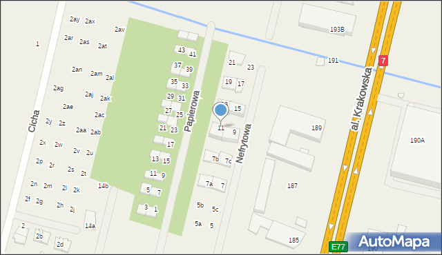 Łazy, Nefrytowa, 11, mapa Łazy