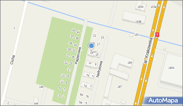 Łazy, Nefrytowa, 13, mapa Łazy