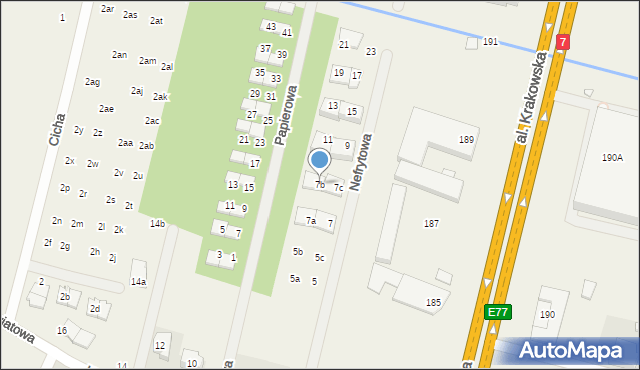 Łazy, Nefrytowa, 7b, mapa Łazy