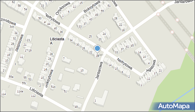 Łódź, Nefrytowa, 18, mapa Łodzi