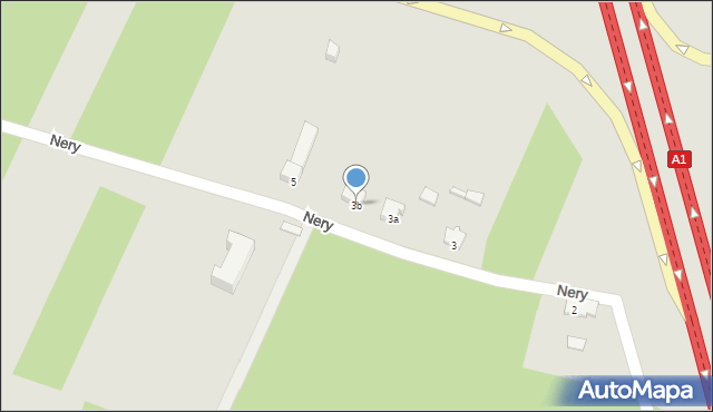 Łódź, Nery, 3b, mapa Łodzi