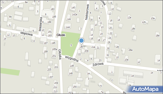 Lublin, Nektarowa, 20, mapa Lublina