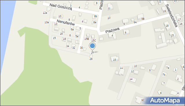 Lubrza, Nenufarów, 27, mapa Lubrza