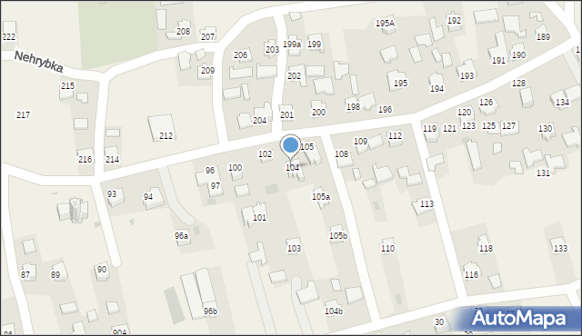 Nehrybka, Nehrybka, 104, mapa Nehrybka