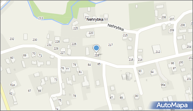 Nehrybka, Nehrybka, 219, mapa Nehrybka