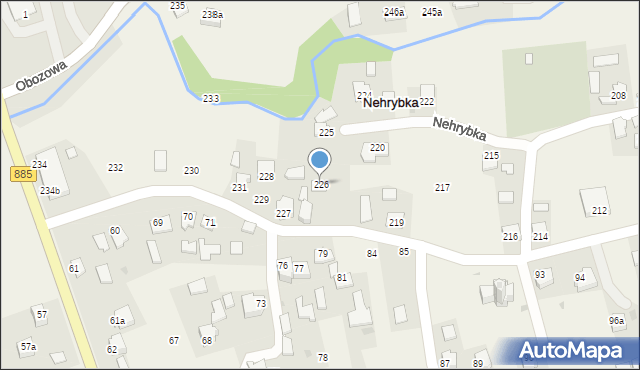 Nehrybka, Nehrybka, 226, mapa Nehrybka