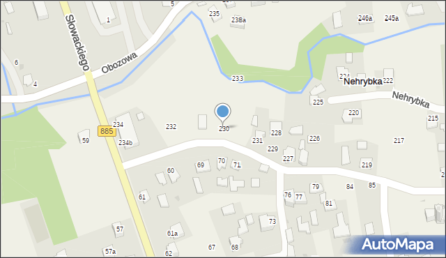 Nehrybka, Nehrybka, 230, mapa Nehrybka