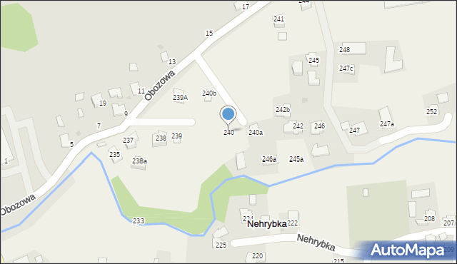 Nehrybka, Nehrybka, 240, mapa Nehrybka