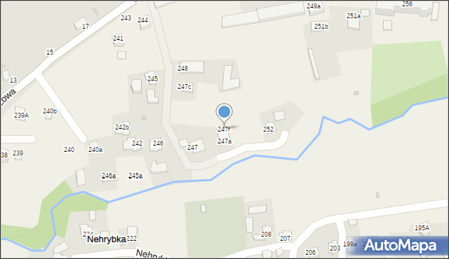 Nehrybka, Nehrybka, 247f, mapa Nehrybka