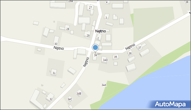 Nętno, Nętno, 34, mapa Nętno