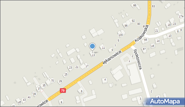 Nowe Brzesko, Nękanowice, 15, mapa Nowe Brzesko