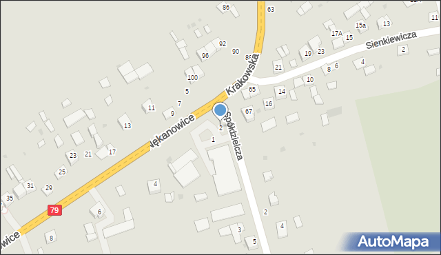 Nowe Brzesko, Nękanowice, 2, mapa Nowe Brzesko