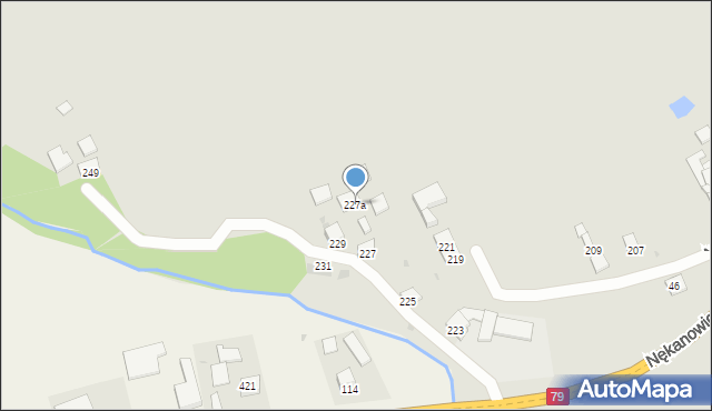 Nowe Brzesko, Nękanowice, 227a, mapa Nowe Brzesko