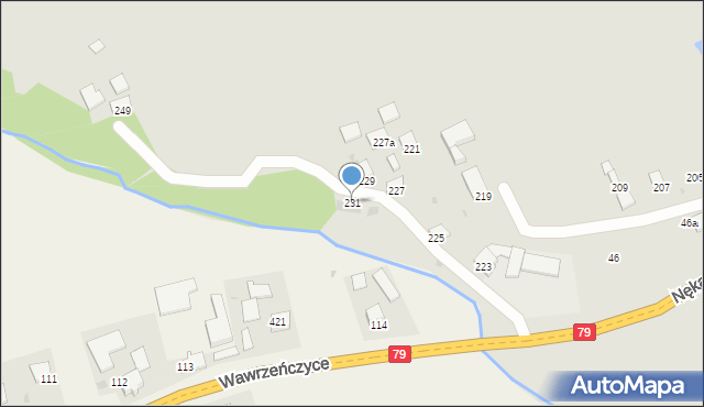 Nowe Brzesko, Nękanowice, 231, mapa Nowe Brzesko