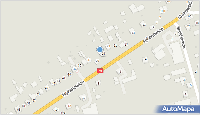 Nowe Brzesko, Nękanowice, 27, mapa Nowe Brzesko