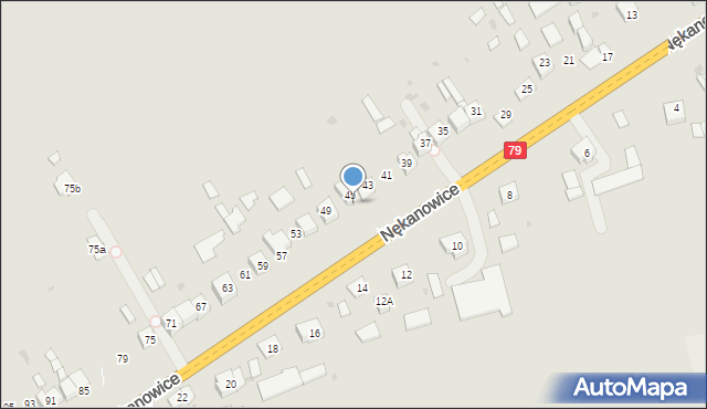 Nowe Brzesko, Nękanowice, 47, mapa Nowe Brzesko