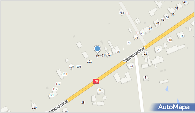 Nowe Brzesko, Nękanowice, 95, mapa Nowe Brzesko