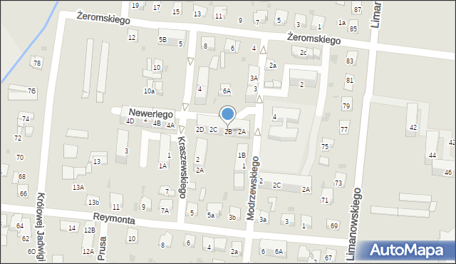 Ostrów Wielkopolski, Newerlego Igora, 2B, mapa Ostrów Wielkopolski