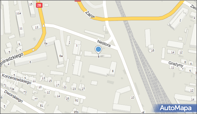 Przemyśl, Nestora, 6, mapa Przemyśla