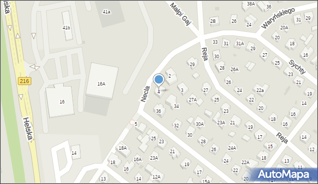 Puck, Necla Augustyna, 4, mapa Puck