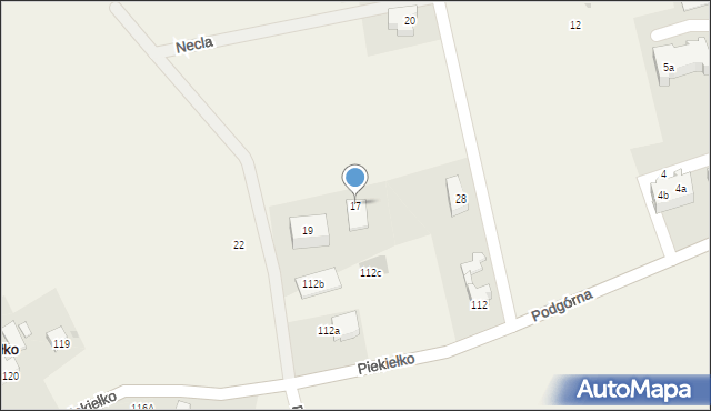 Sierakowice, Necla Augustyna, 17, mapa Sierakowice