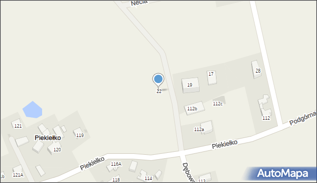 Sierakowice, Necla Augustyna, 22, mapa Sierakowice