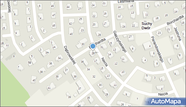 Suchy Dwór, Necla Augustyna, 19, mapa Suchy Dwór