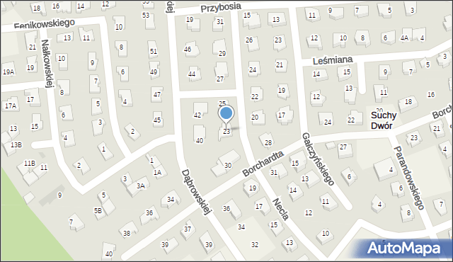 Suchy Dwór, Necla Augustyna, 23, mapa Suchy Dwór