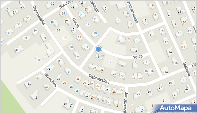 Suchy Dwór, Necla Augustyna, 9, mapa Suchy Dwór