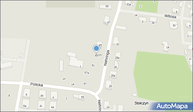 Szczecin, Nehringa Władysława, 63, mapa Szczecina