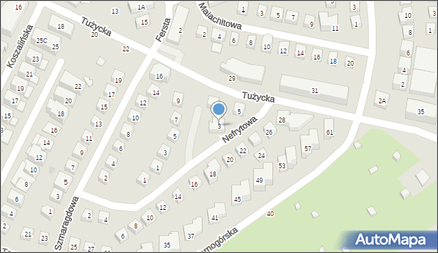 Warszawa, Nefrytowa, 3, mapa Warszawy