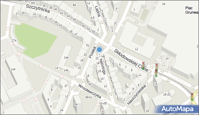 Wrocław, Nehringa Władysława, 20a, mapa Wrocławia