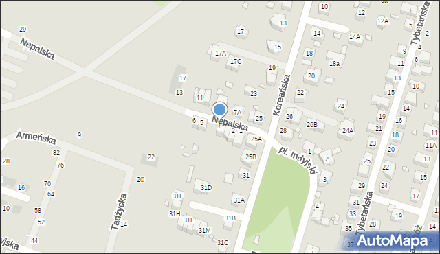 Wrocław, Nepalska, 4, mapa Wrocławia