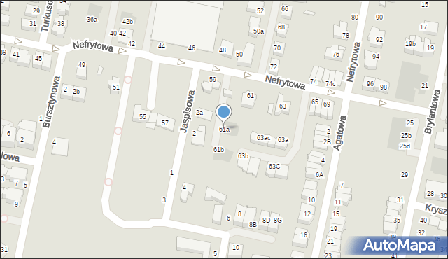 Wrocław, Nefrytowa, 61a, mapa Wrocławia