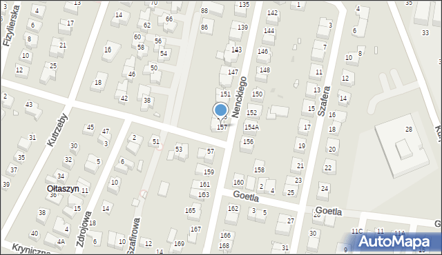 Wrocław, Nenckiego Marcelego, 157, mapa Wrocławia